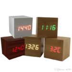 Wooden LED Desk Clock- Square